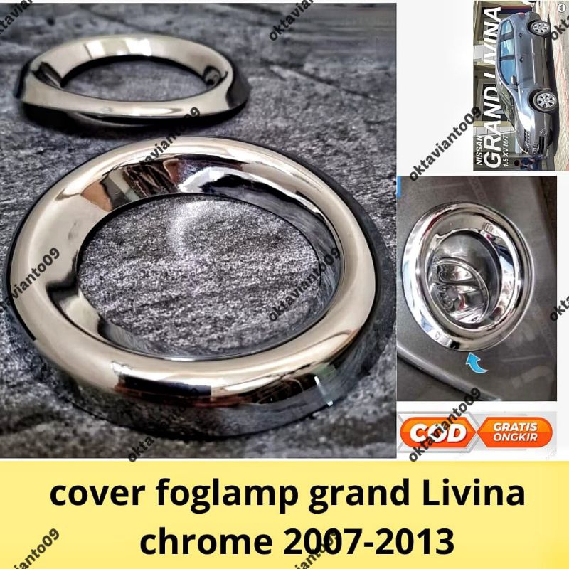 cover ring foglamp grand livina 2007 2008 2009 2010 2011 2012 2013 chrome