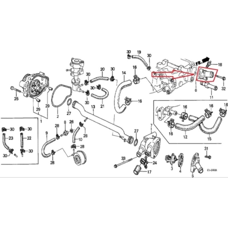 WATER OUTLET HONDA CIVIC WONDER 1984-1987