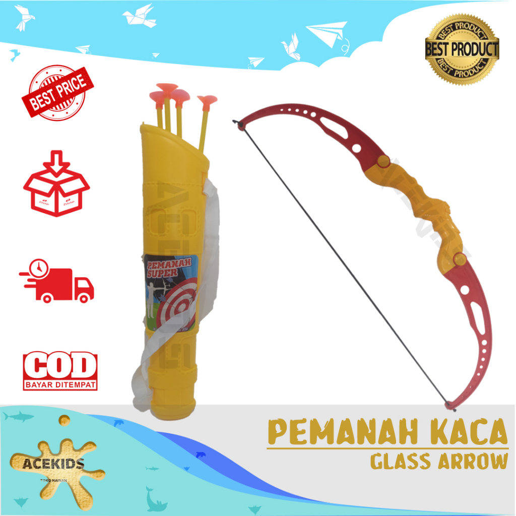 MAINAN ANAK TERBARU PANAH SET + TAS BUSUR UKURAN BESAR ACEKIDS