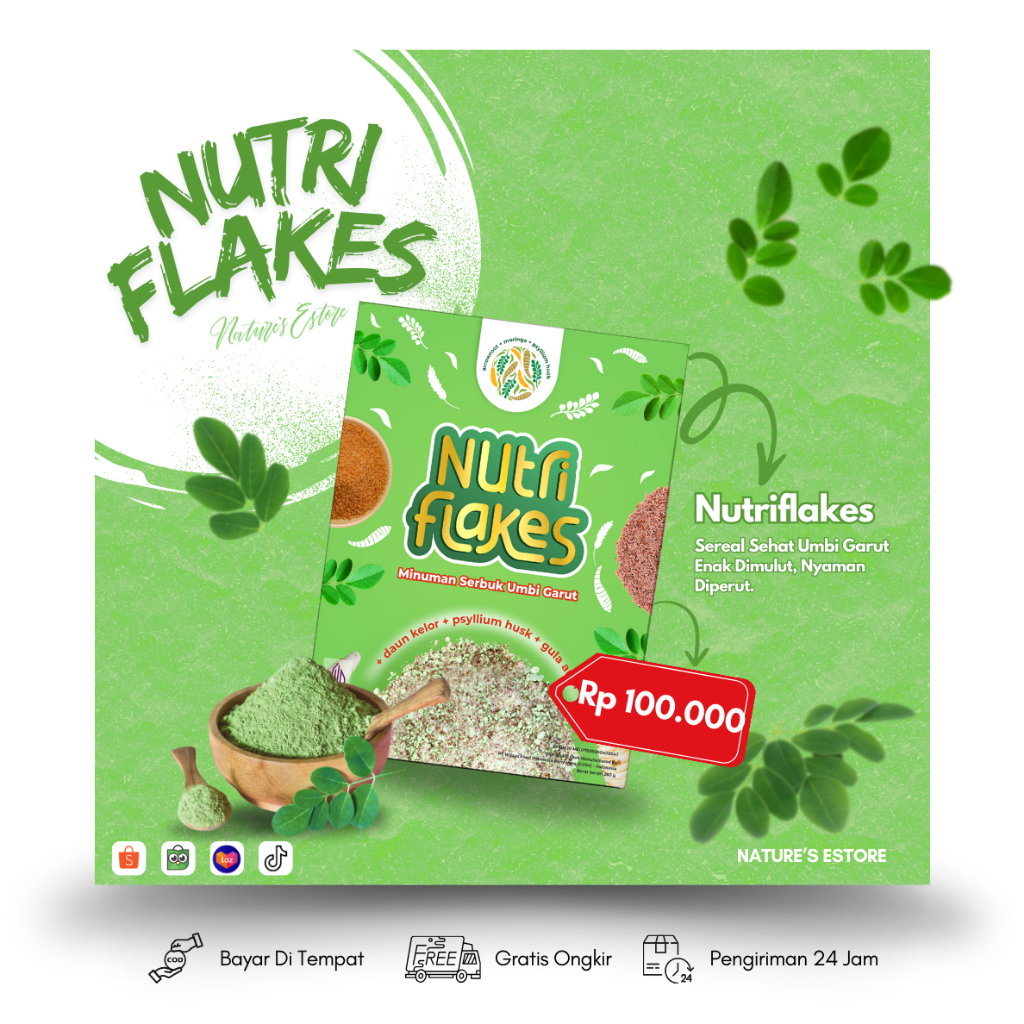 

Nutriflakes Sereal Umbi Garut Solusi Diet Sehat untuk Atasi Maag & Gerd dengan Bahan Lokal Original!