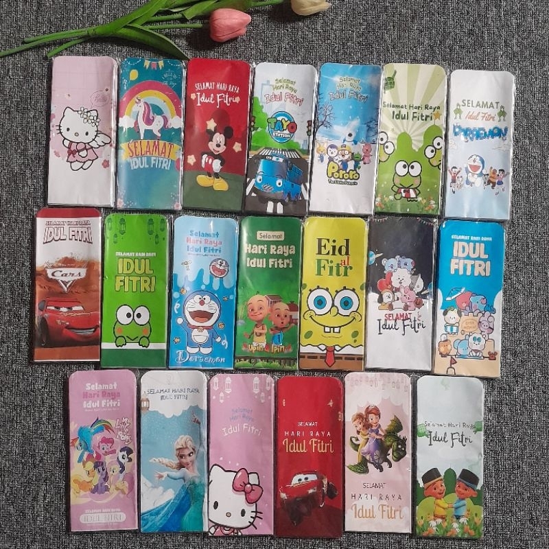 

100 pack amplop lebaran jumbo karakter