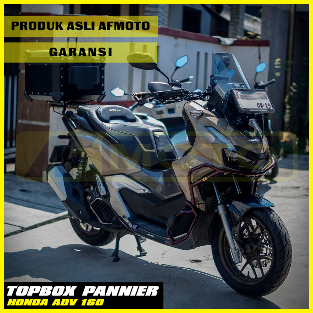 TOP BOX ALUMUNIUM 55L PANNIER + BRAKET HONDA ADV 160/150
