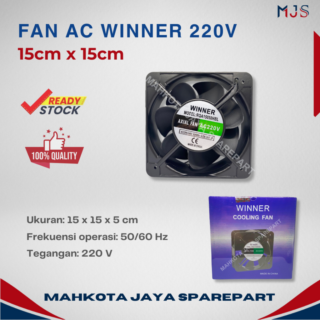 FAN AC WINNER winer kipas 15 cm 220 V / 15x15 220V / 15cm hitam