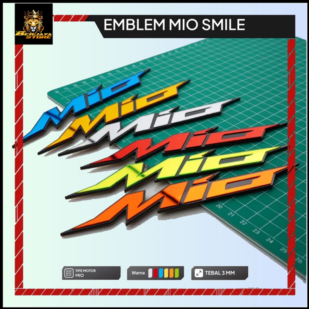 Emblem Mio Timbul 3D Logo Mio Sporty Stiker Yamaha Mio Smile Tulisan Mio M3 Sticker Mio