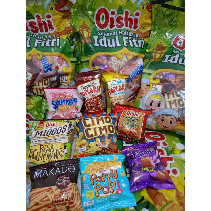 

Oishi Selamat Hari Raya Idul Fitri hampers Snack lebaran Snack spesial hari raya