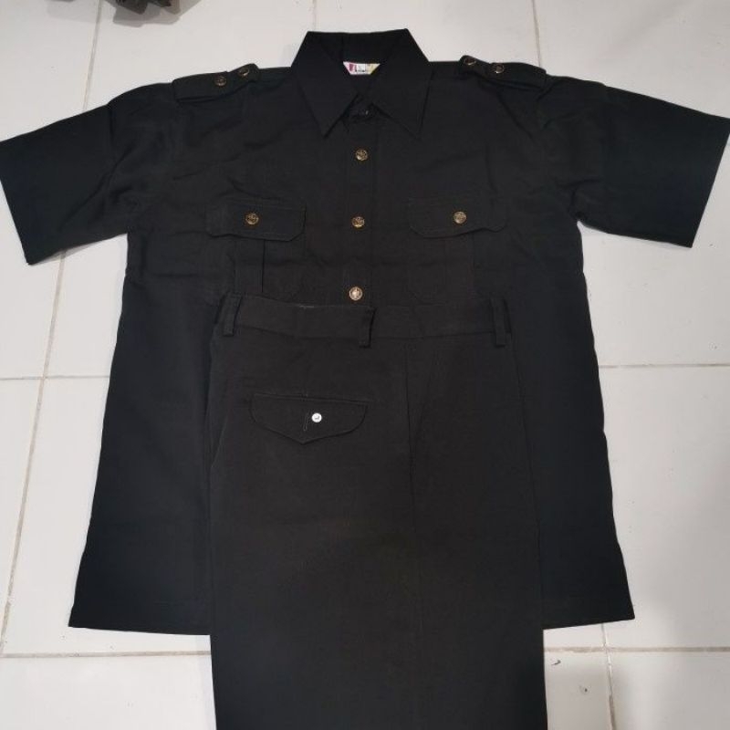 safari pendek, safari hitam, seragam safari, seragam satpam