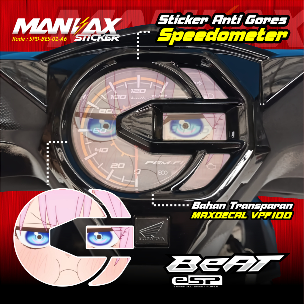 STICKER SPEEDOMETER ANIME HONDA BEAT ESP, BEAT STREET OLD, BEAT ESP 2017 2018 MOTIF Shikimori Miccho