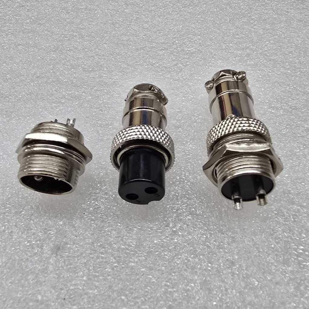 Konektor Mic 2 Pin Bulat CB 2Pin Soket Pin 2 Besi GX16 For Radio Rig