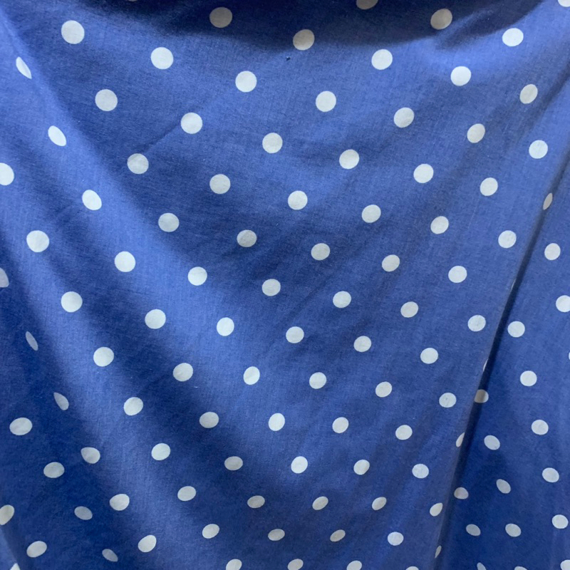 kain katun motif - kain katun denim polkadot - kain katun premium