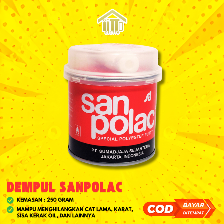 DEMPUL SANPOLAC / DEMPUL PLASTIK / DEMPUL BESI 250 GRAM / DEMPUL PLASTIK SANPOLAC 1/4 / SANPOLAC DEM