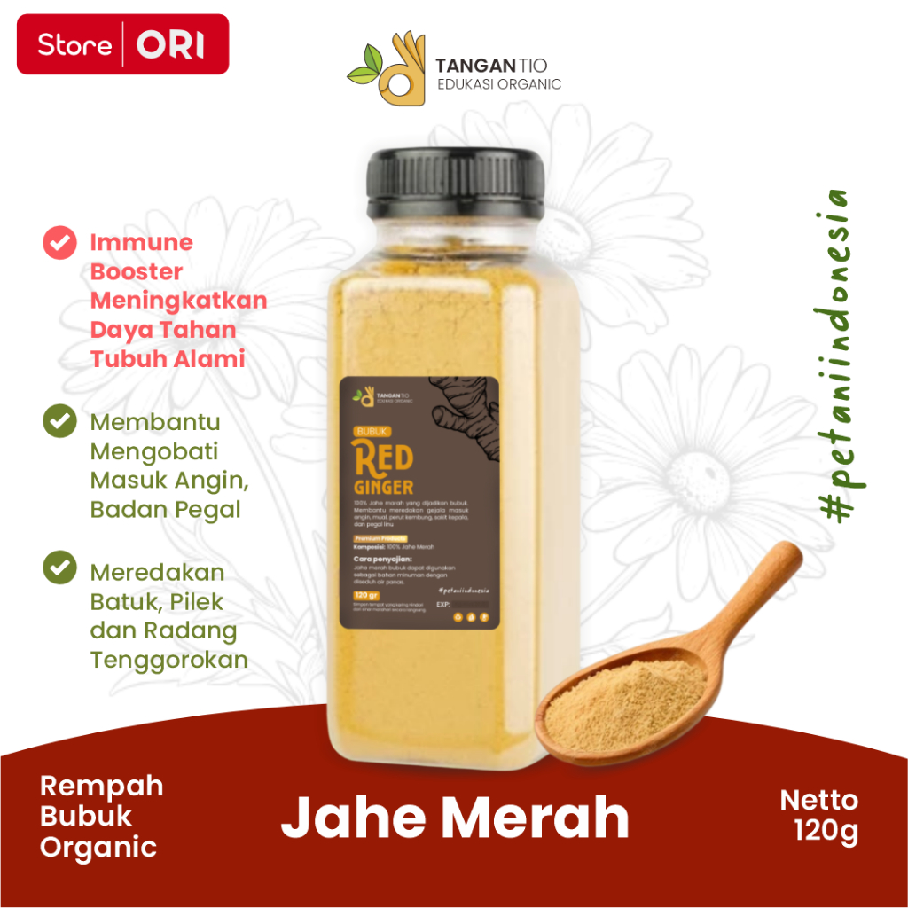 

Tangantio - Jahe Merah Bubuk Herbal Red Ginger 120gr Minuman Serbuk Jahe Merah Bubuk Murni Instant