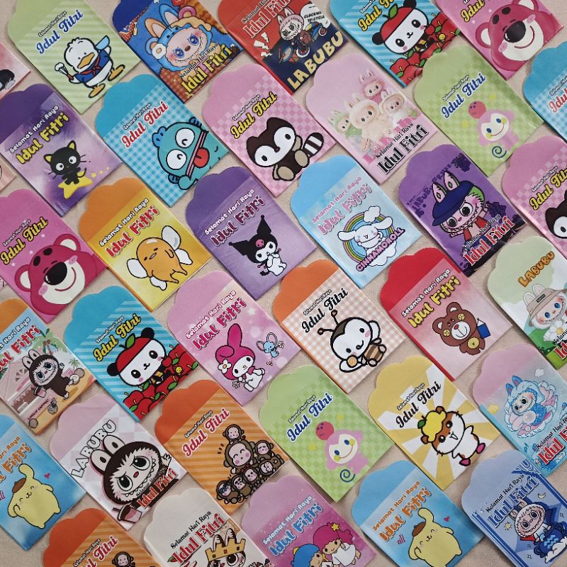 

LABUBU & SANRIO. Amplop Lebaran Medium Sudah di Lem siap Jual(Isi 8)