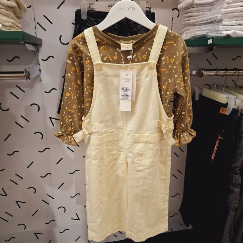 PITO DITO Baju setelan Overall Anak Perempuan Usia 4-14 Tahun Cotton