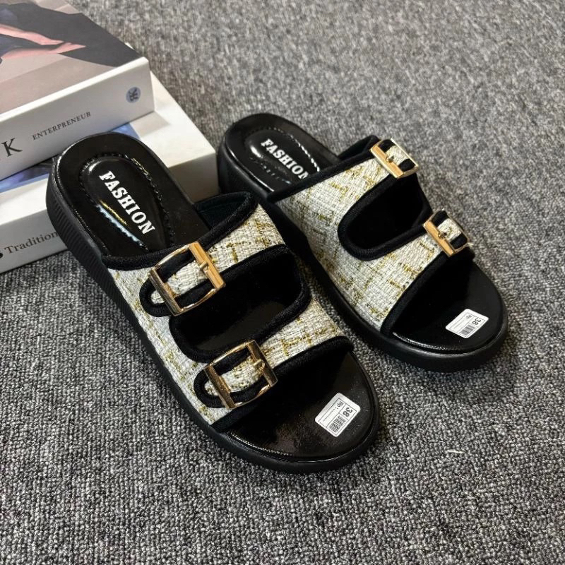 Sandal Wedges Wanita Platform  Hak 3cm Terbaru Kekinian 2024 Cewek Remaja Perempuan