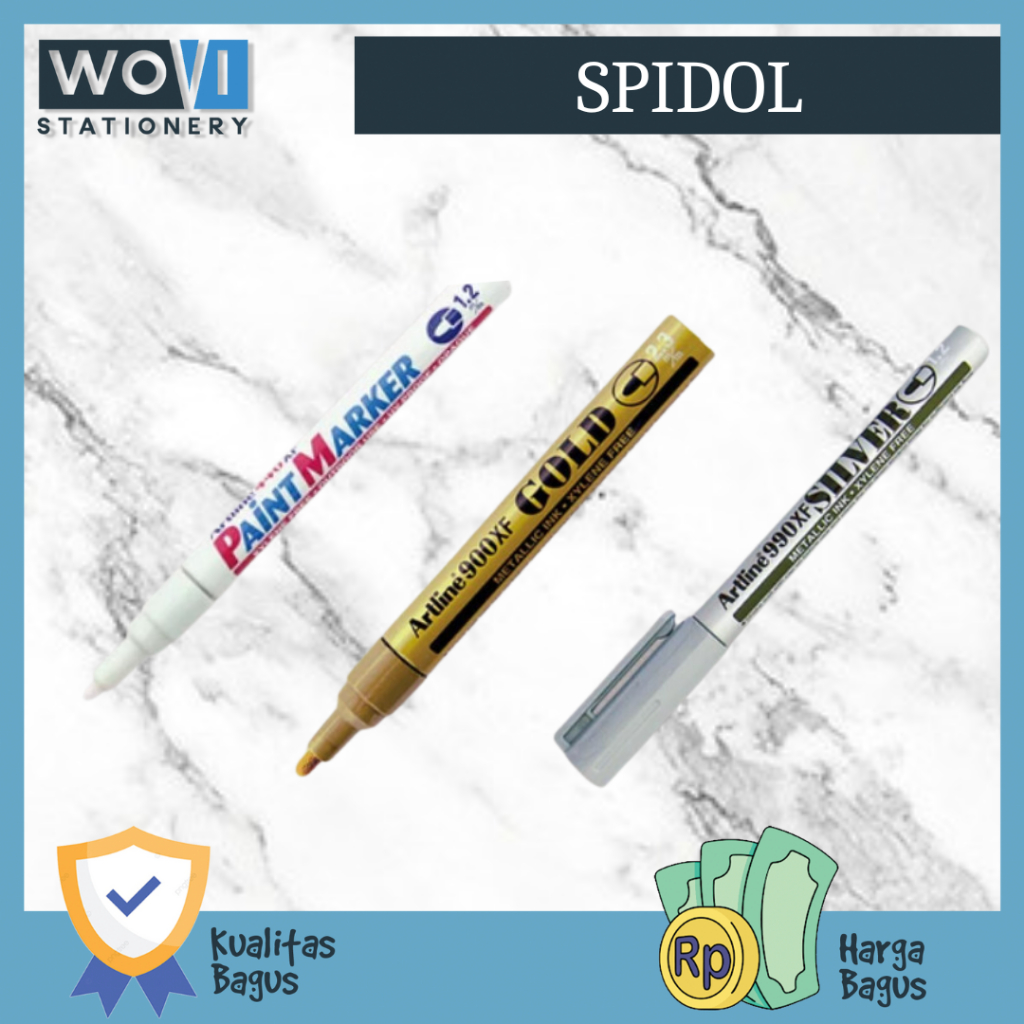 

[WOVI STATIONERY] Spidol Permanent Metalic Ink EK-900XF 2.3mm Gold , Silver / Spidol Permanent EK-400XF Warna White / Spidol Permanent Untuk Besi, Kayu, Kaca [PCS]