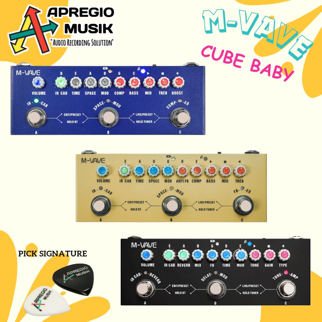 M-Vave MVAVE Cube Baby Cubebaby gitar elektrik akustik bass multi efek strip original