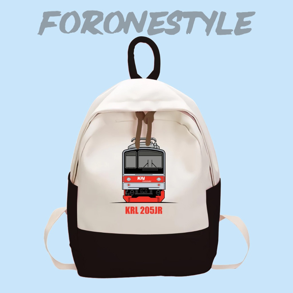 Tas Ransel Motif Kereta Api Indonesia - Ransel Kereta Api KRL 205JR - Tas KRL 205JR