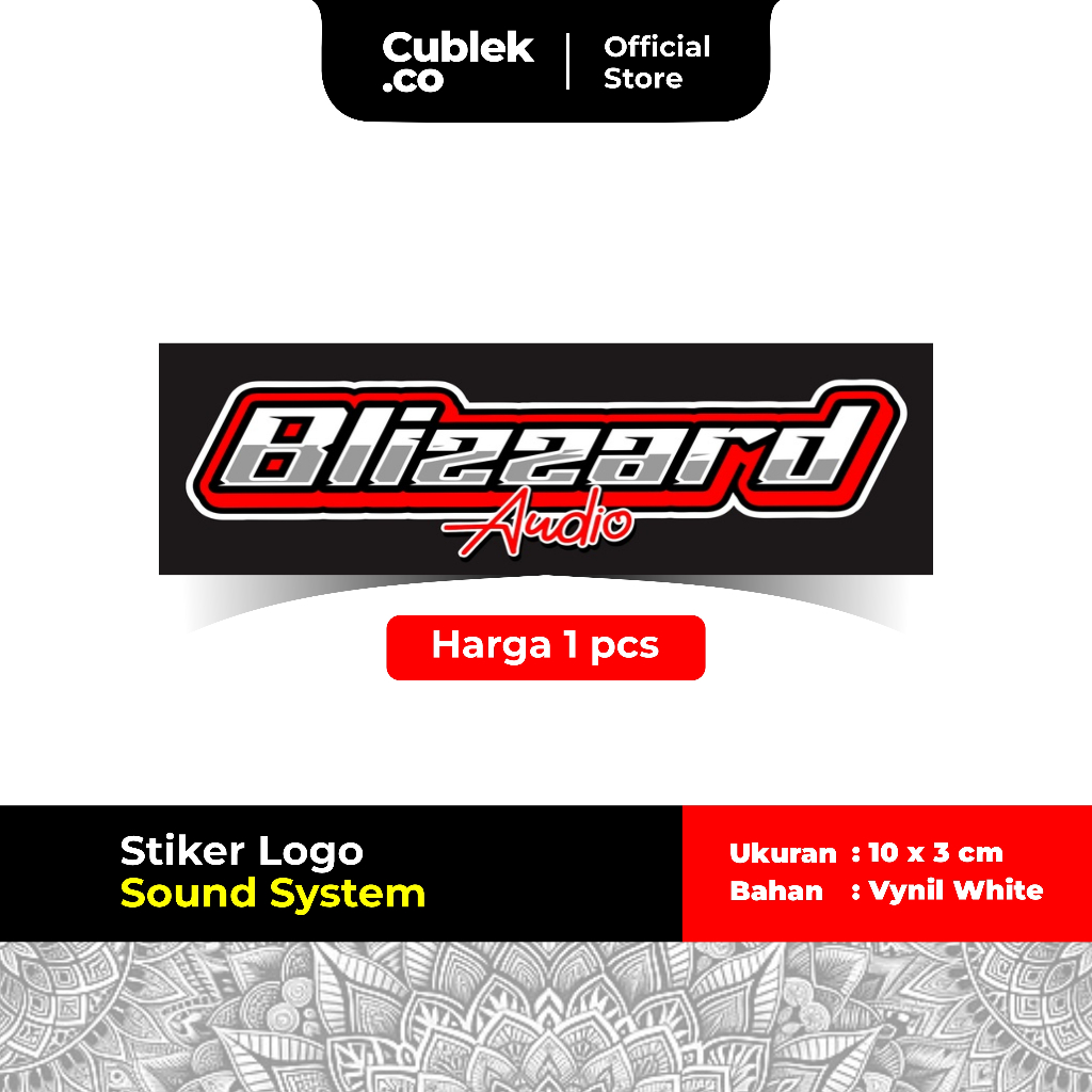 

Stiker Sound System BLIZZARD AUDIO (Bahan Vynil White)