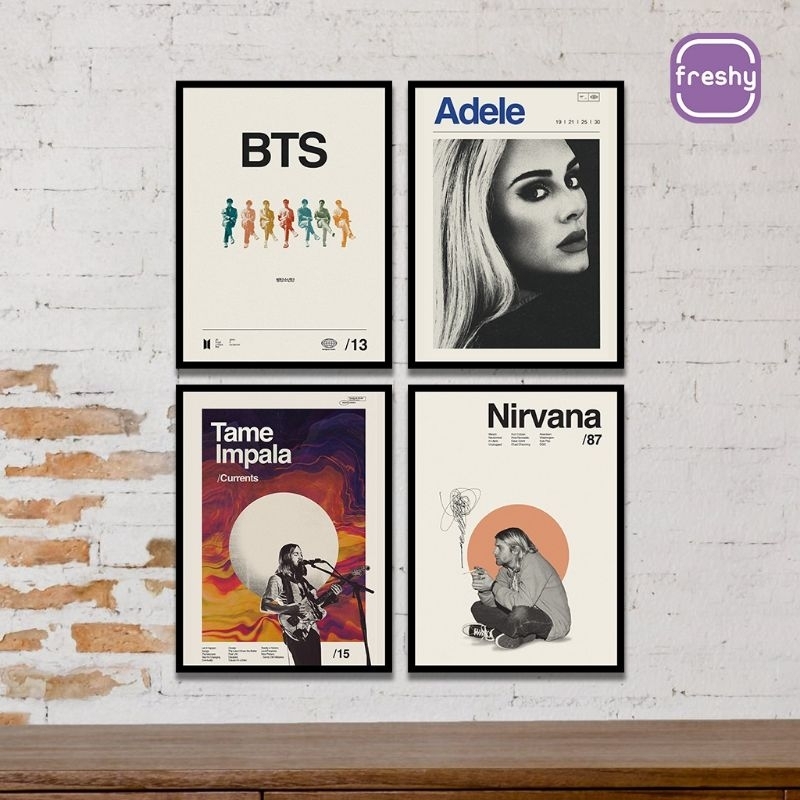Hiasan Dinding Aesthetic Poster Band Musik Minimalis Walldecor Pajangan Retro Vintage