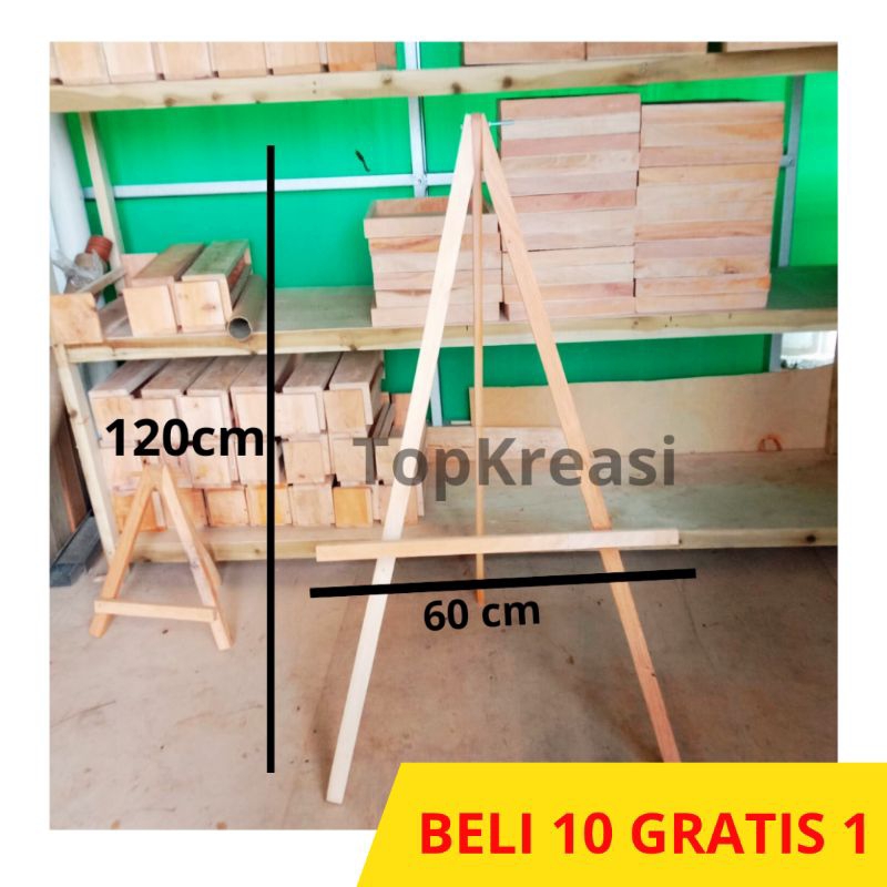 

Stand Poto Kayu Tinggi 120cm Tripod Standing Frame Wooden Easel