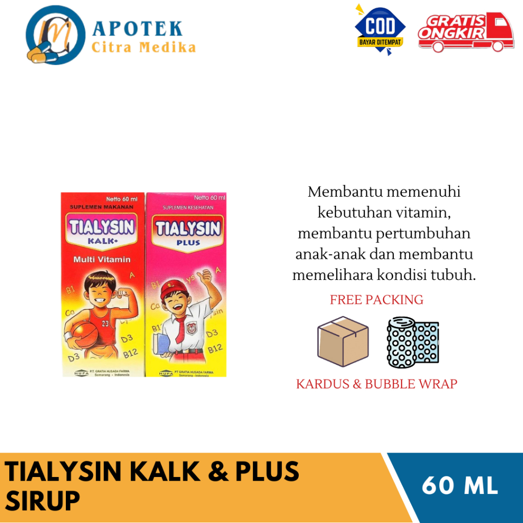 TIALYSIN KALK & PLUS (SIRUP 60ML) - MULTIVITAMIN DHA ANAK