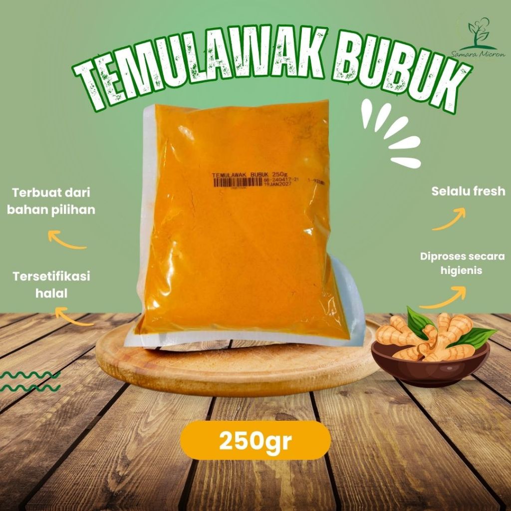 

Bumbu Rempah Samara Micron -Temulawak / Kunyit Besar Bubuk / Temulawak Powder 250 gr