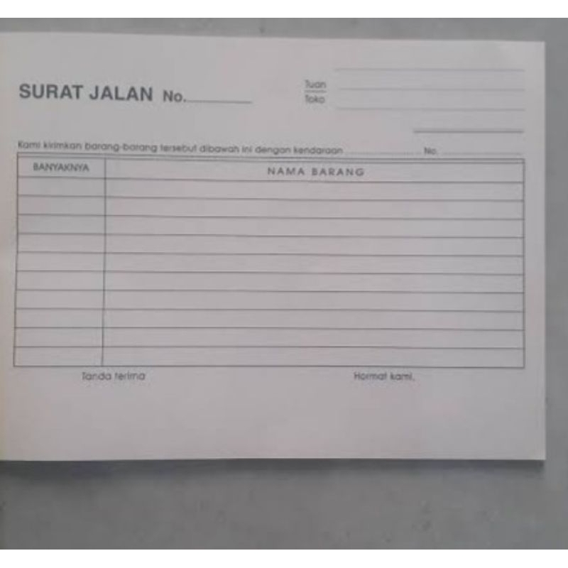 

[ PACK 10 BK ] SURAT JALAN 2 RANGKAP BESAR / SURAT JALAN ½F x 2 RANGKAP X 50 SET PUTIH MERAH / SURAT JALAN 2 PLY