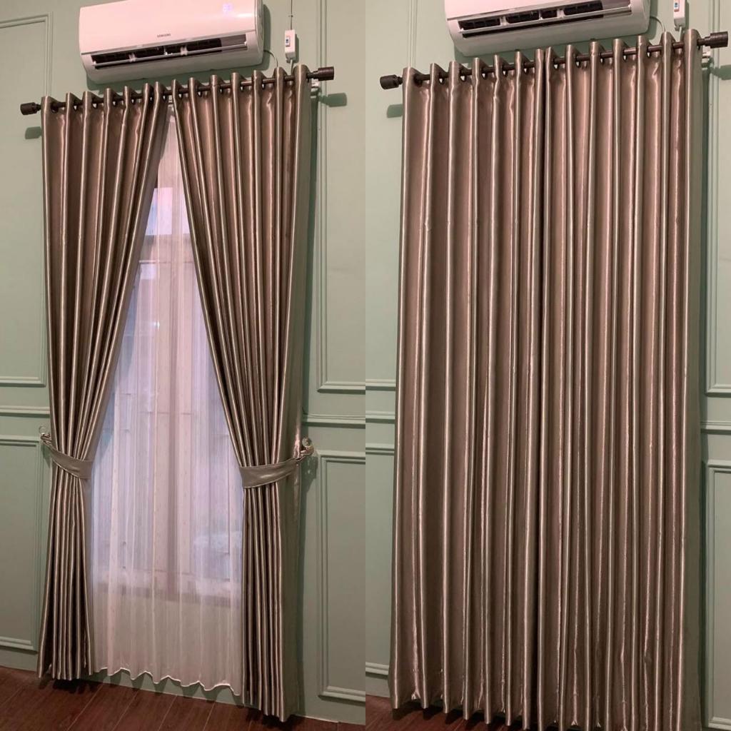 Gorden blackout polos glossy premium / gorden hotel / tirai minimalis - Binggo - Finishing uap / gor