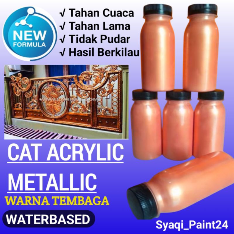 

Syaqi_Paint24 Cat Acrylic Metallic 250ml WaterBased Warna Tembaga