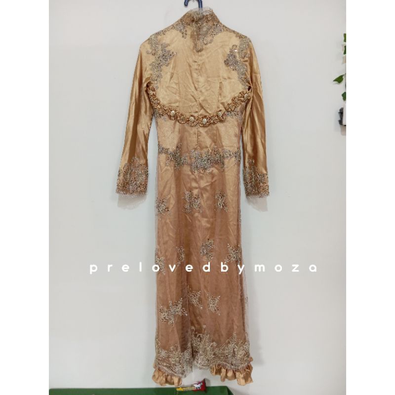 (Preloved) Gamis Kondangan / Gamis Warna Emas Gold / Gamis Cantik / Gamis Preloved