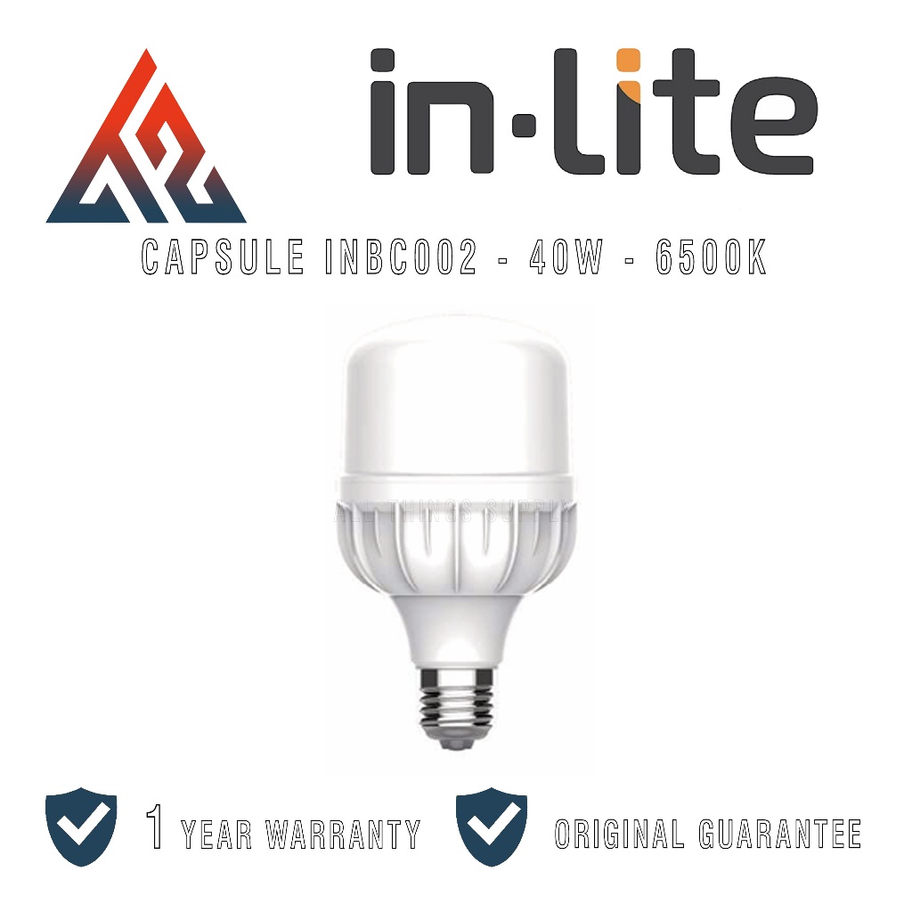 Inlite INBC002 LED Bulb Capsule Lampu Bohlam 40W Putih E27 - In-Lite 40 W 40Watt 40 Watt