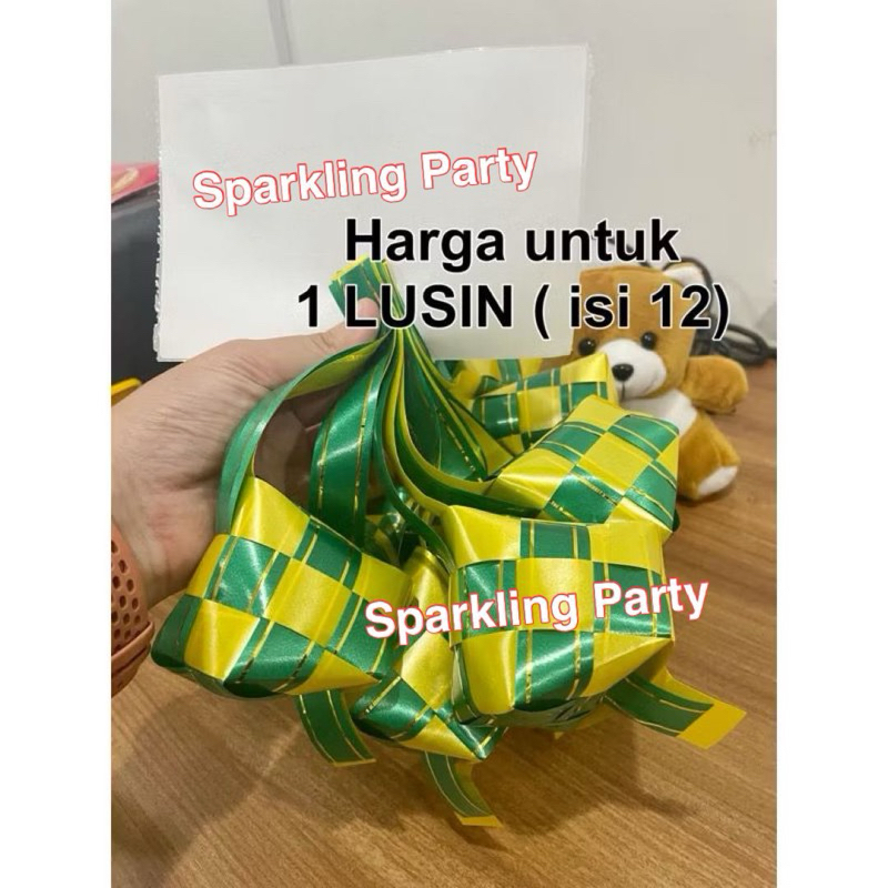 Hiasan plastik ketupat lebaran/parcel ketupat lebaran