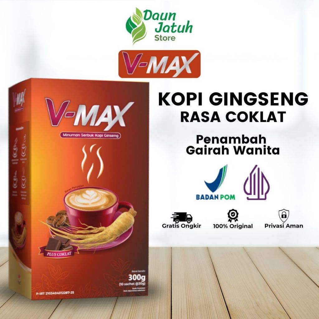 

KOPI V-MAX - KOPI RASA COKLAT UNTUK WANITA - 1 BOX ISI 10 SACHET