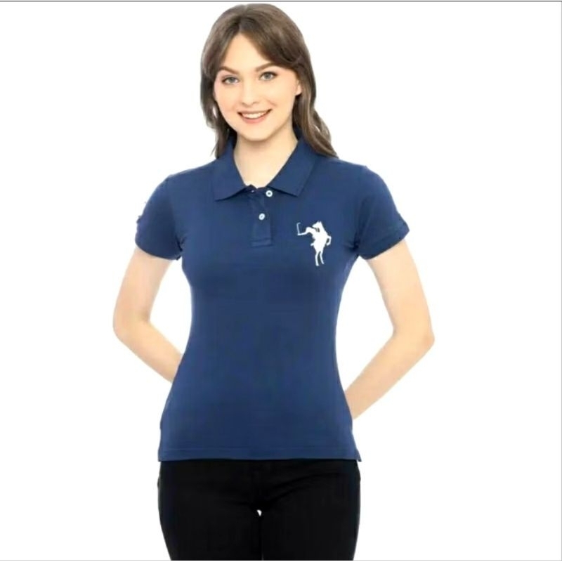 Polo shirt wanita lengan pendek / Polo kerah dewasa / Polo Wanita logo Bordir Besar / Polo Wanita Te