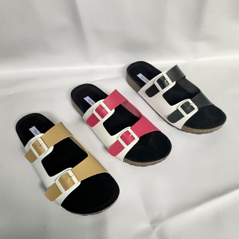Sandal Birkenstock,Sandal puyuh,Sandal Wanita Kekinian,LANNA COLLECTION || Series Aninda Pink,Cream,