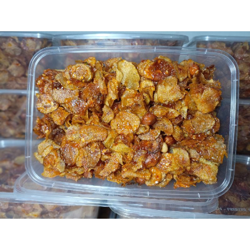 

KERIPIK KENTANG BALADO KACANG 1000Ml Pedas manis Cabe ASLI