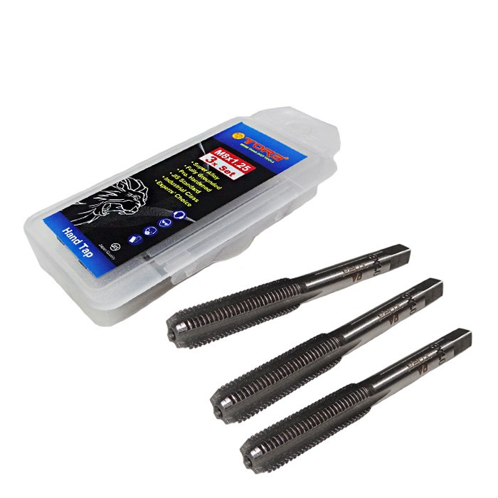 Hand Tap set 3pcs M8 x 1,25 TORA Tap Ulir Drat Baut