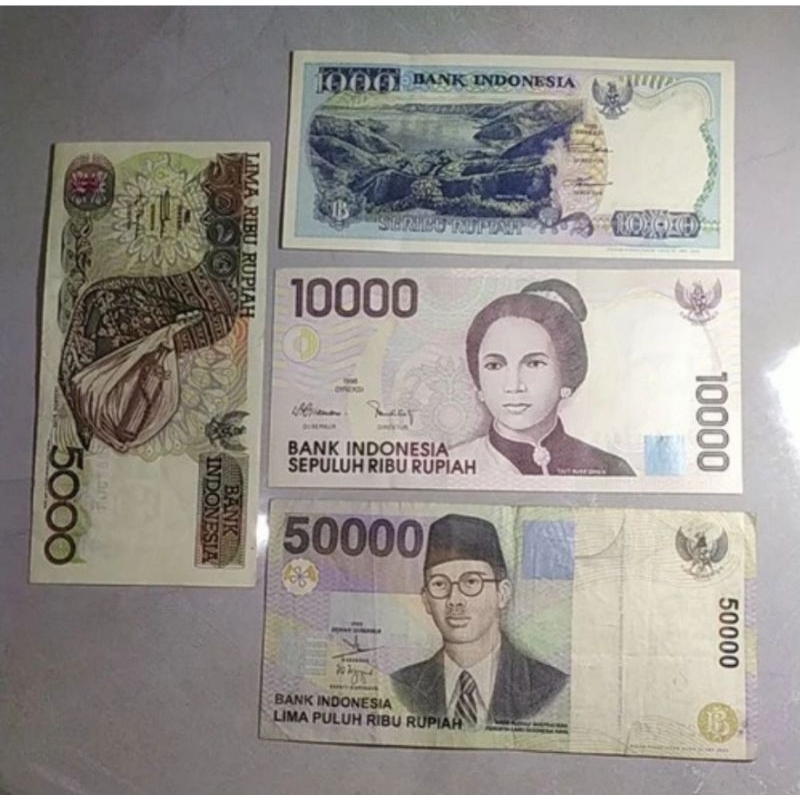 uang kuno indonesia borongan 4 lembar paket hemat