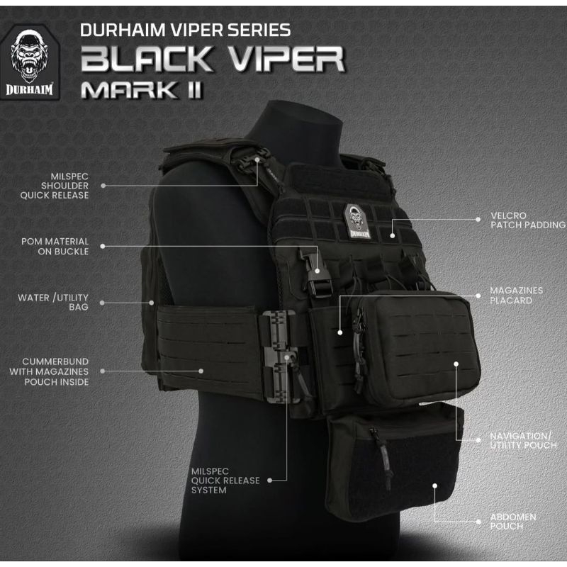 TACTICAL CIKEAS-BODYVEST DURHAIM VIPER MARK II