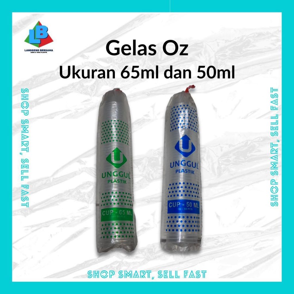 Gelas plastik puding, Cup puding plastik 65 dan 50 ml isi 50 Pcs