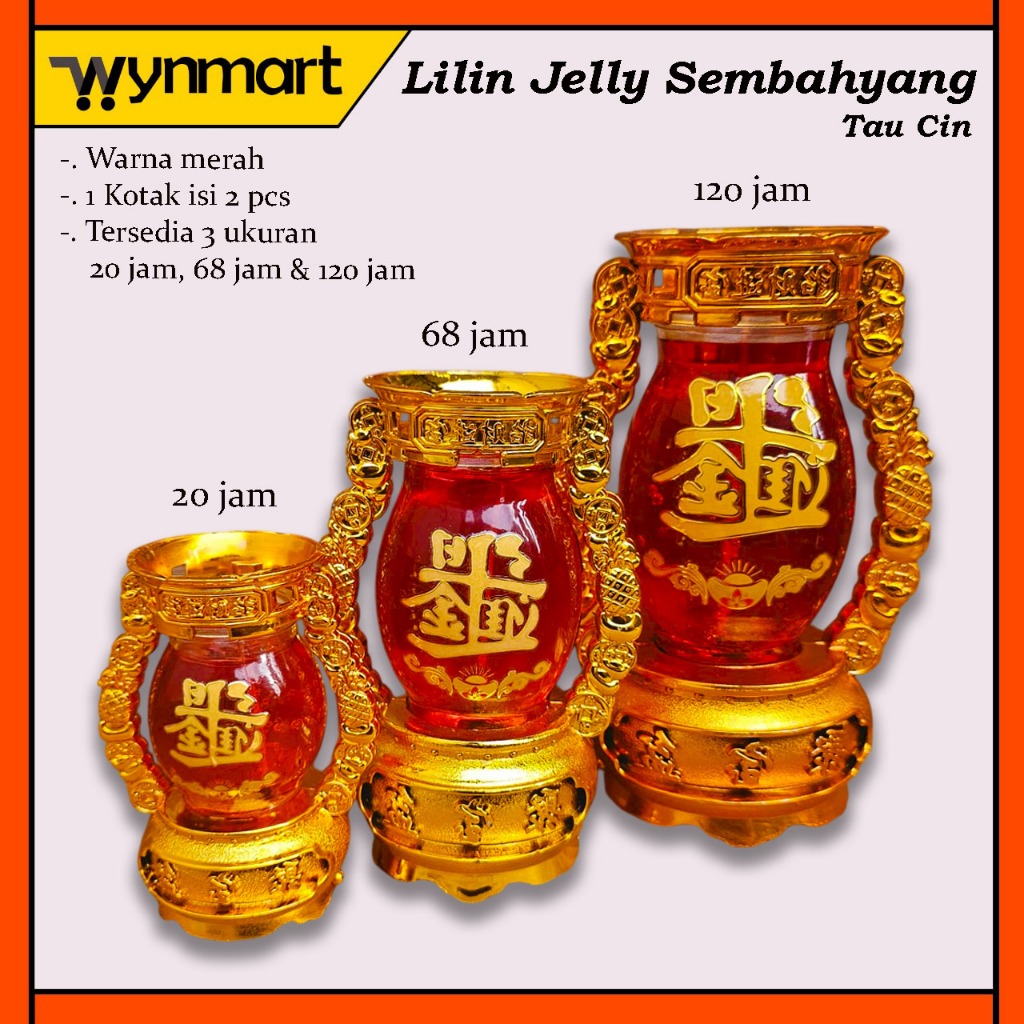 Lilin Jelly Sembahyang Tau CIn / Lilin Jelly Merah Gelas Sembahyang Imlek
