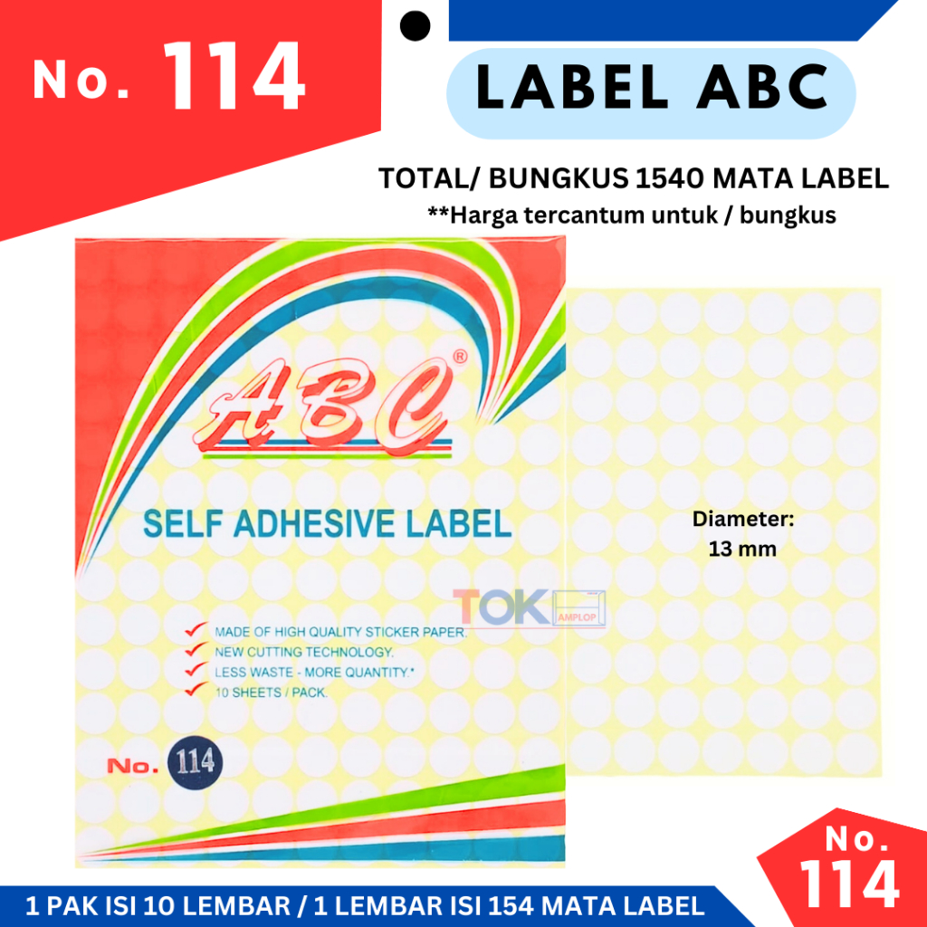 

Stiker Label 114 / STICKER ( self adhesive )