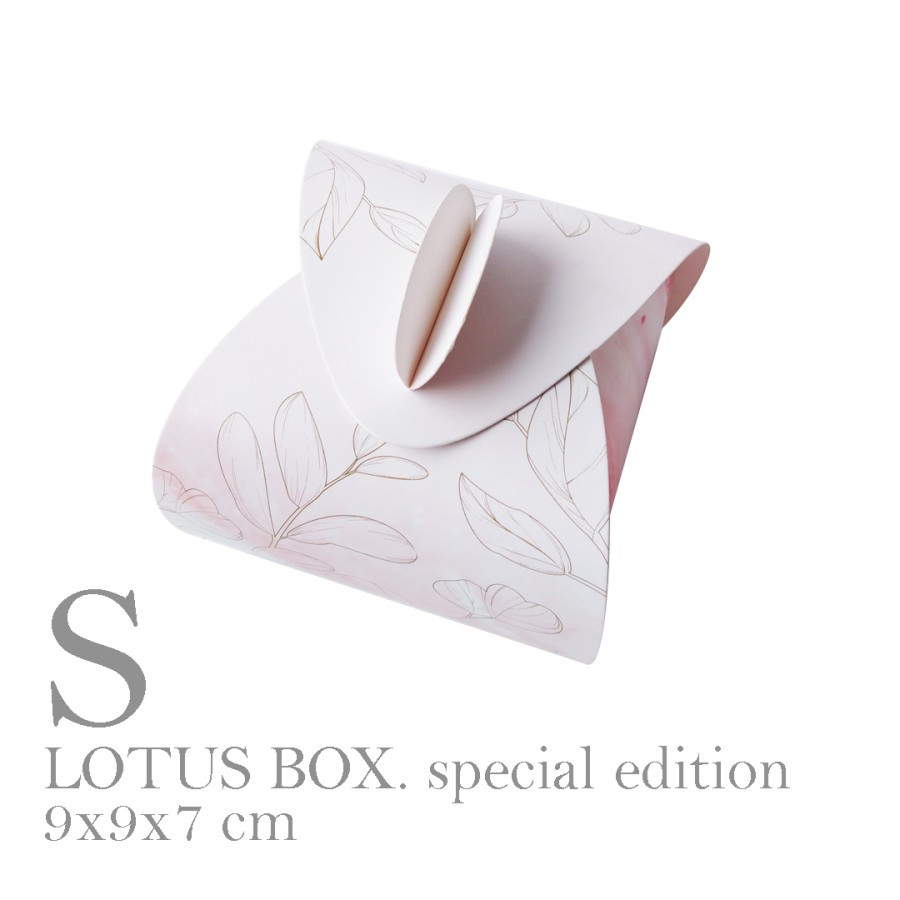 

10 Pcs Lotus Box Packaging Kue Souvenir Cookies Material White Ivory Ukuran 9x9x7 cm