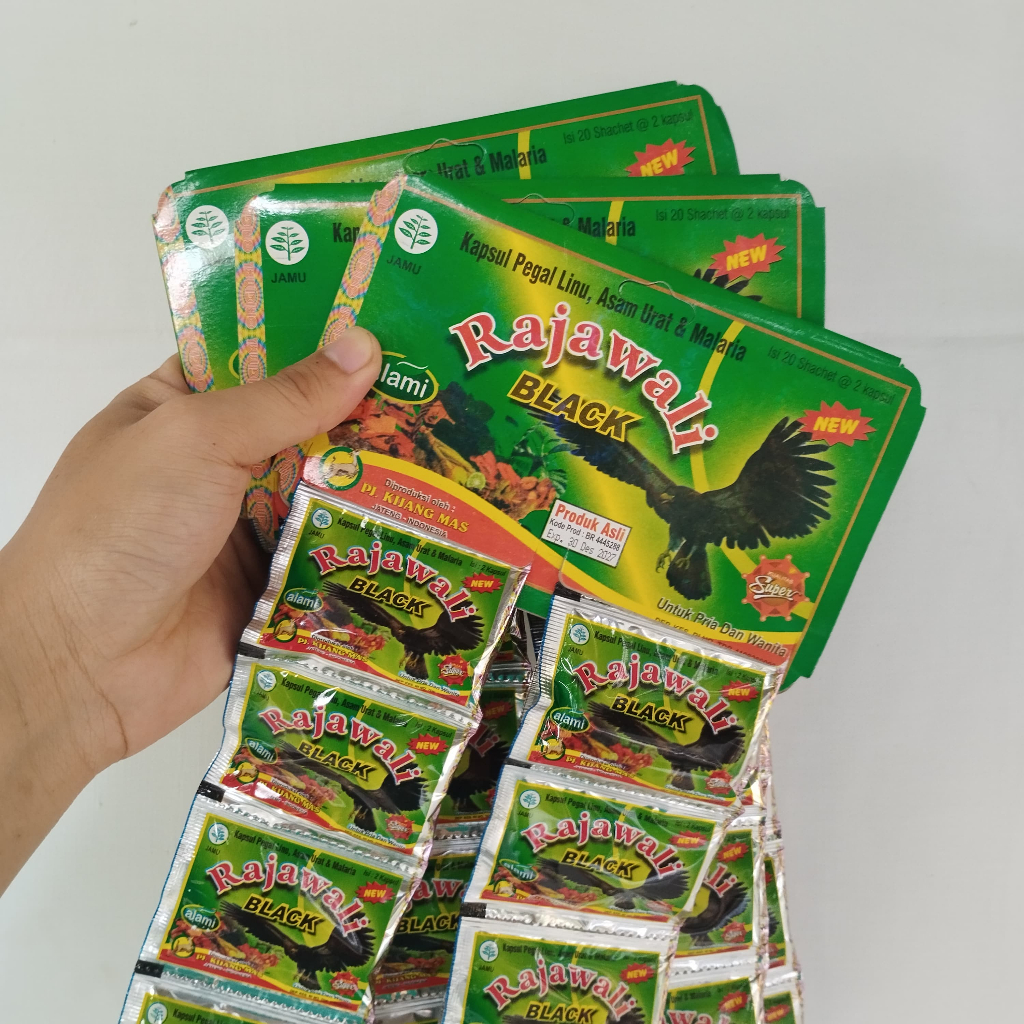 Kapsul Rajawali Black Herbal Alami, Pegal Linu, Asam Urat, Dan Malaria