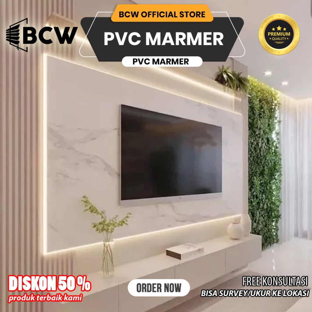 PVC Marmer Dinding Panel - Dekorasi Dinding Elegan - BCW