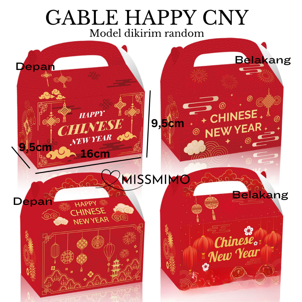

Gable Box Imlek Chinese New Year CNY Box Hamper Kue Kering Hadiah