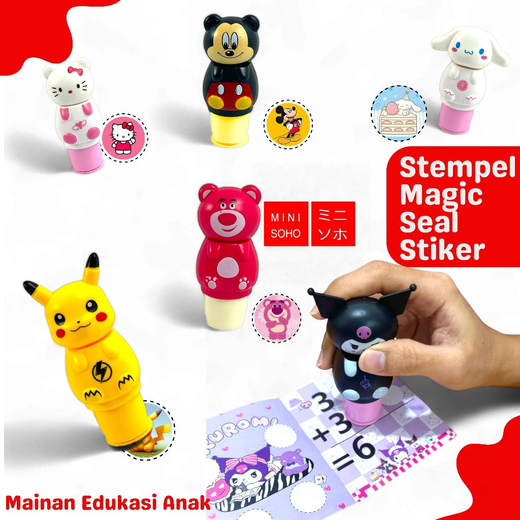 

Mainan Edukasi Karakter Lucu Stempel Magic Seal Stickers For Kids hadiah buku stiker kartun