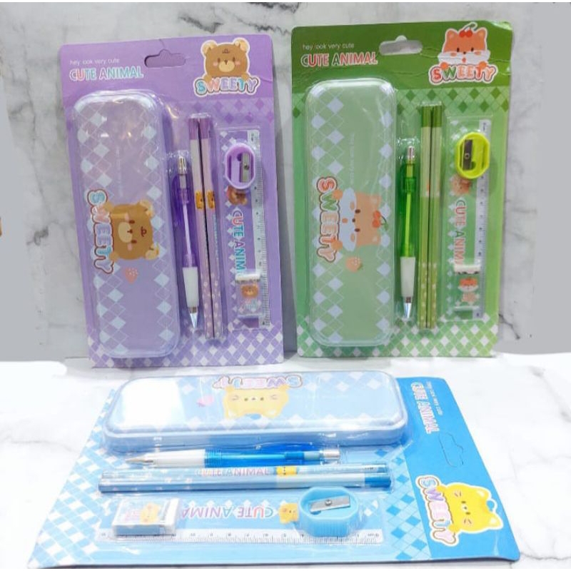 

pensil set 7 in 1 / alat tulis sekolah isi 7 pcs