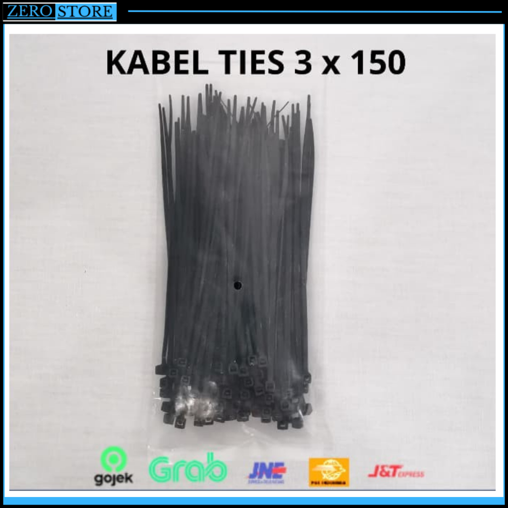 

KABEL TIES 15 cm, CABLE TIE 3 x 150 mm / KABEL TIE HITAM - Hitam