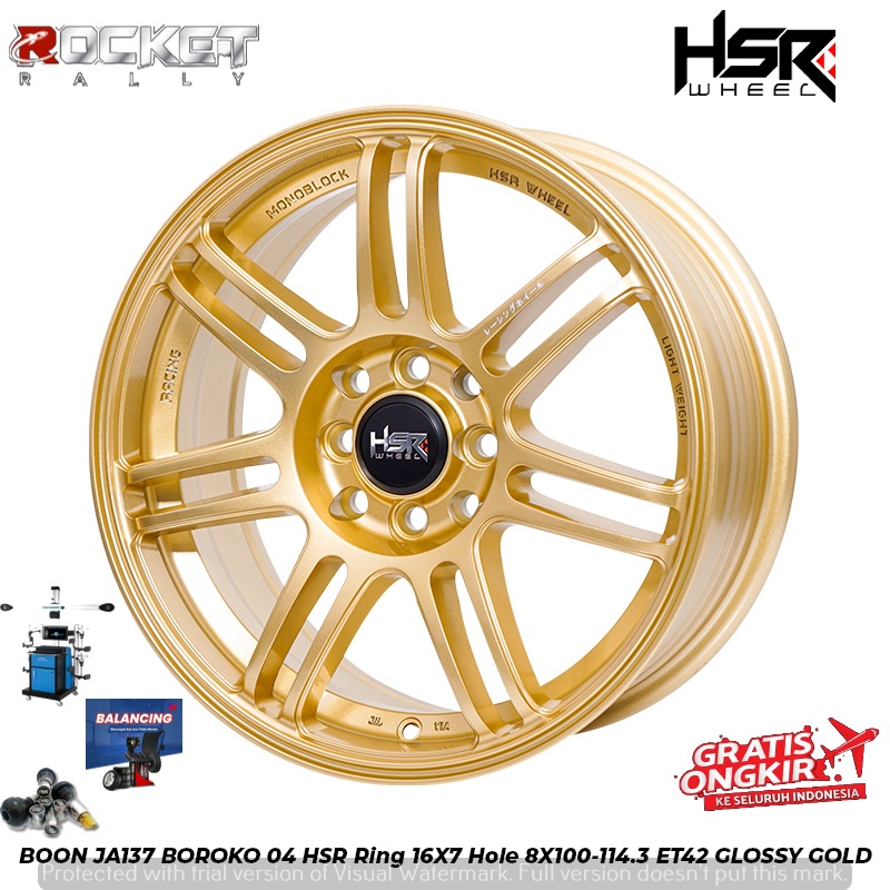 Pelek Racing Ring 16 HSR BOON BOROKO Ring 16 Bisa untuk mobil Yaris Mobilio Xenia Kijang Lgx Livina
